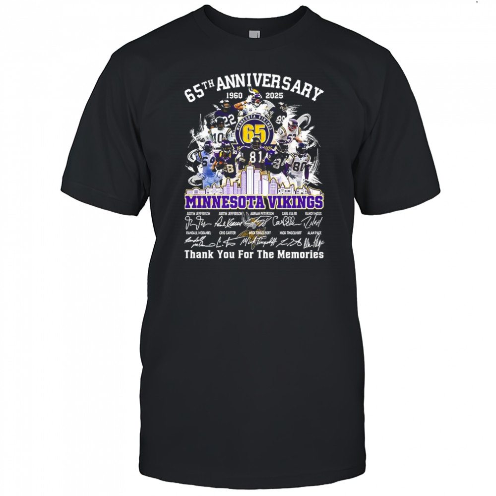 Minnesota Vikings 65th anniversary thank you for memories player signature shirt