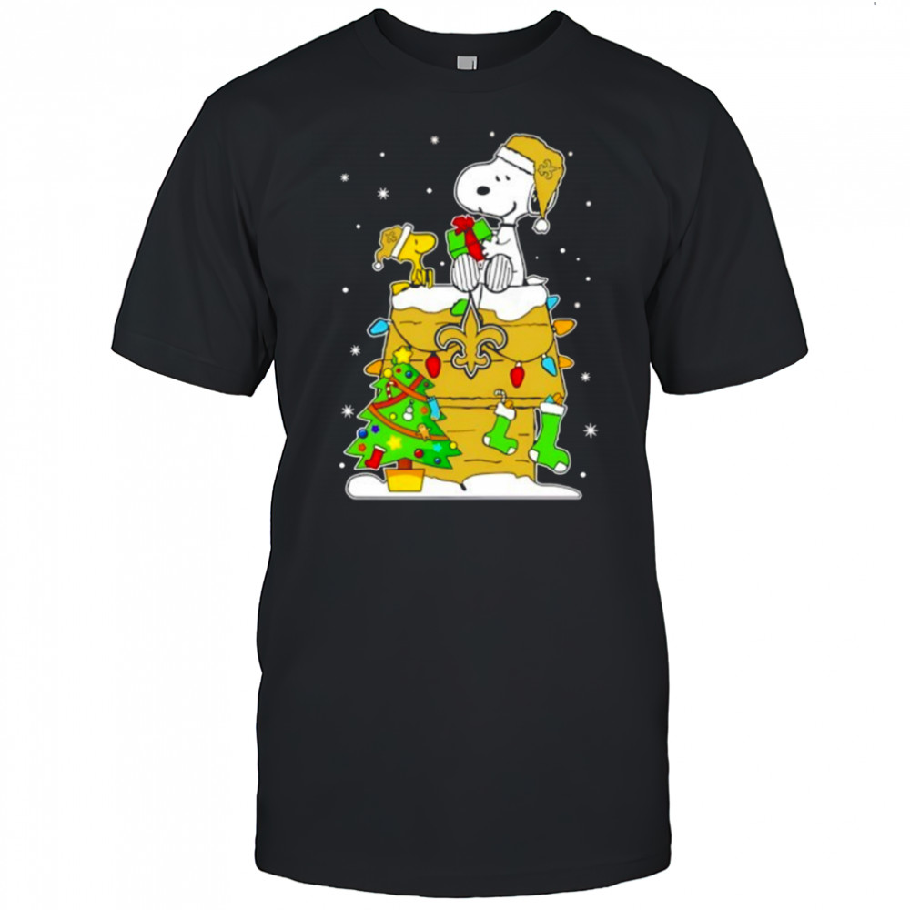New Orleans Saints Snoopy and Woodstock Christmas Shirt