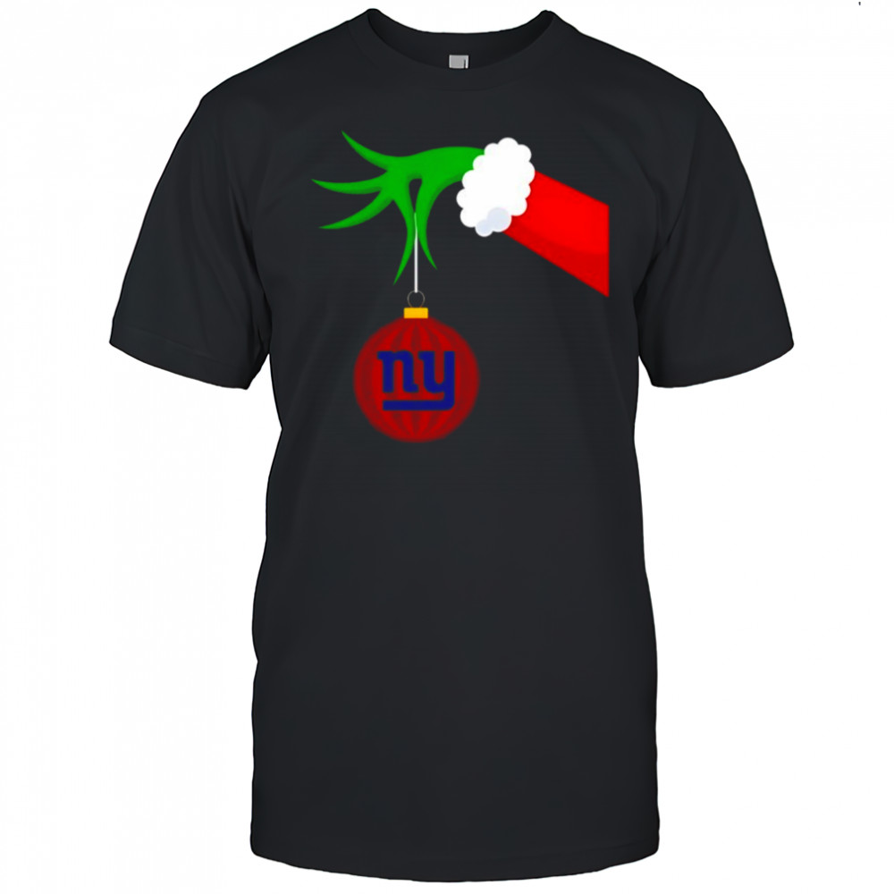 New York Giants Grinch Hand Holiday Christmas Shirt
