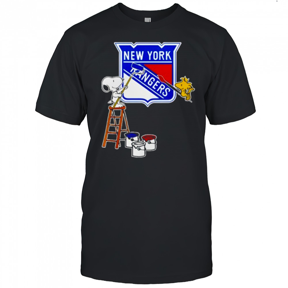 New York Rangers Snoopy and Woodstock Painting Logo Shirt