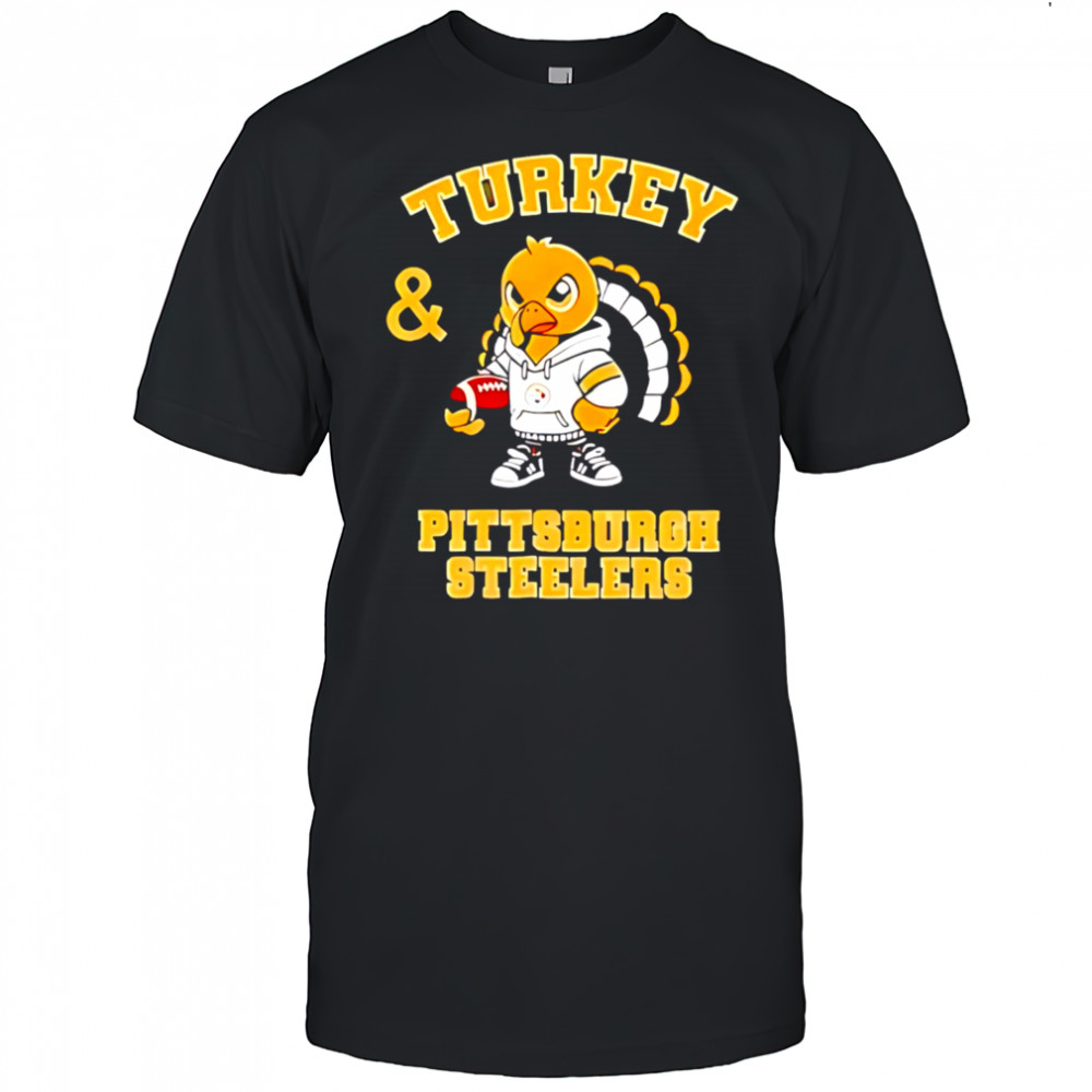 Nice Turkey and Pittsburgh Steelers Football NFL Happy Thanksgiving shirt