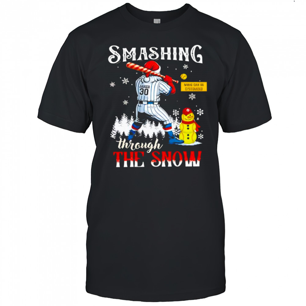 Personalized Christmas Softball Smashing Through The Snow Shirt