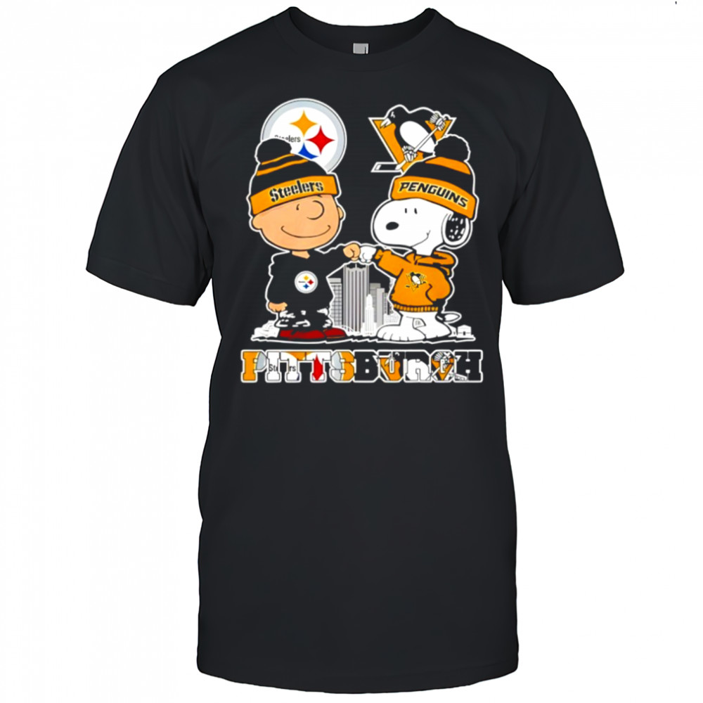 Pittsburgh Steelers and Peguins Snoopy Charlie Brown shirt