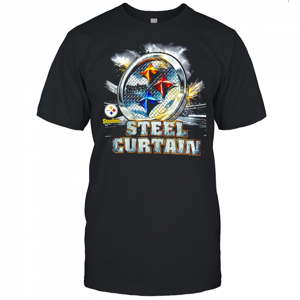 Pittsburgh Steelers NFL 2000s Steelmark logo Steel Curtain slogan shirt