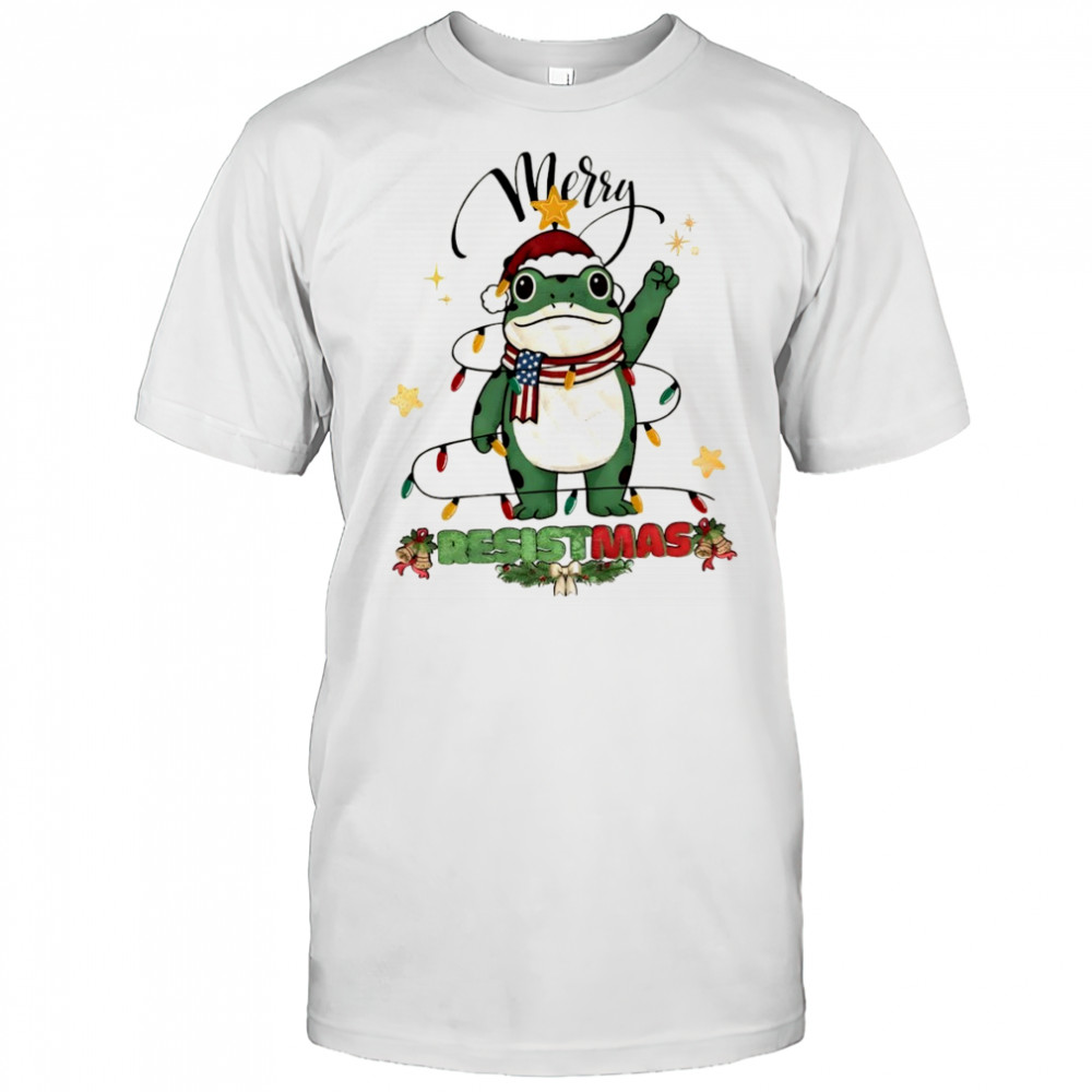 Portland Frog USA Merry Resistmas Merry Christmas shirt
