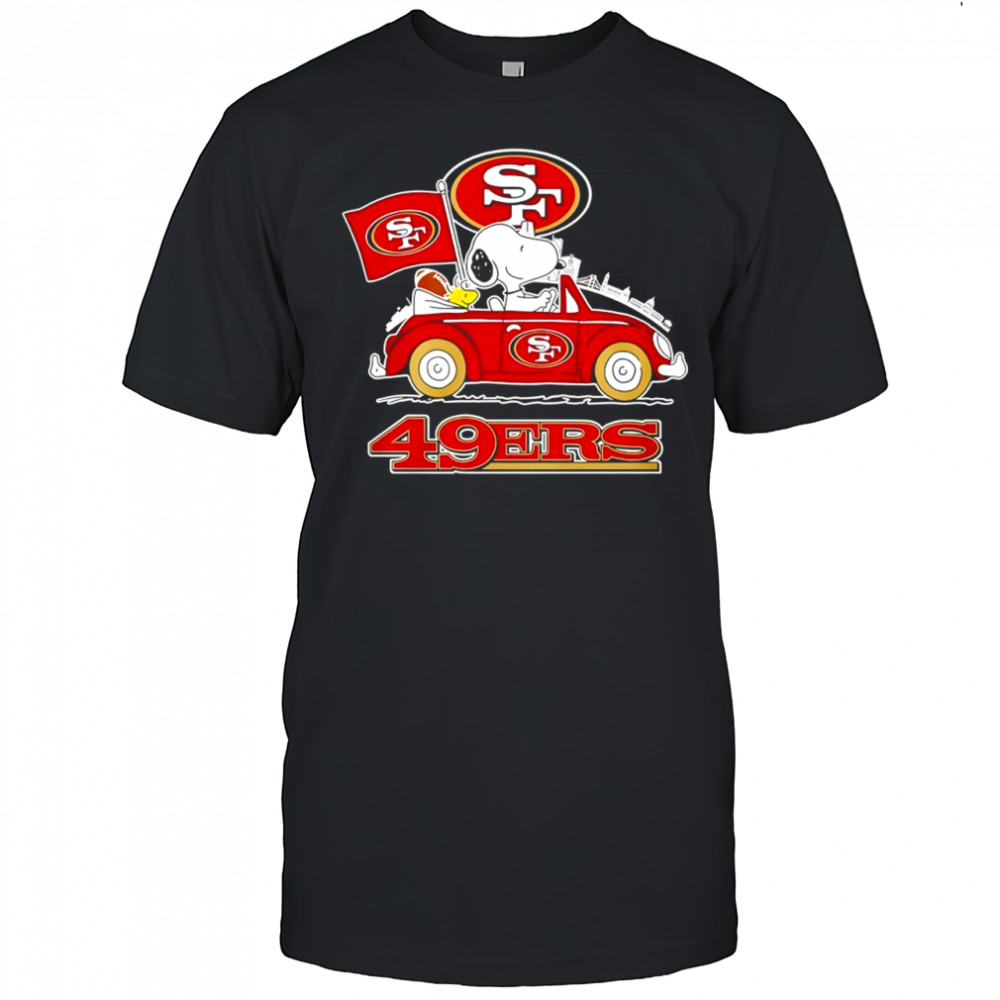 San Francisco 49ers x Snoopy and Woodstock drive car shirt
