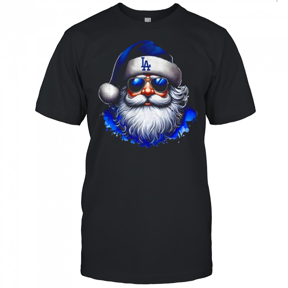 Santa Claus big face Los Angeles Dodgers MLB Baseball Christmas 2025 shirt