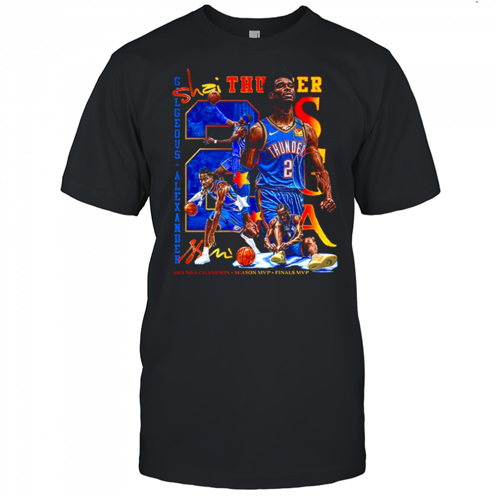Shai Gilgeous-Alexander Oklahoma City Thunder NBA Champion Season MVP Finals MVP Basketball graphic shirt