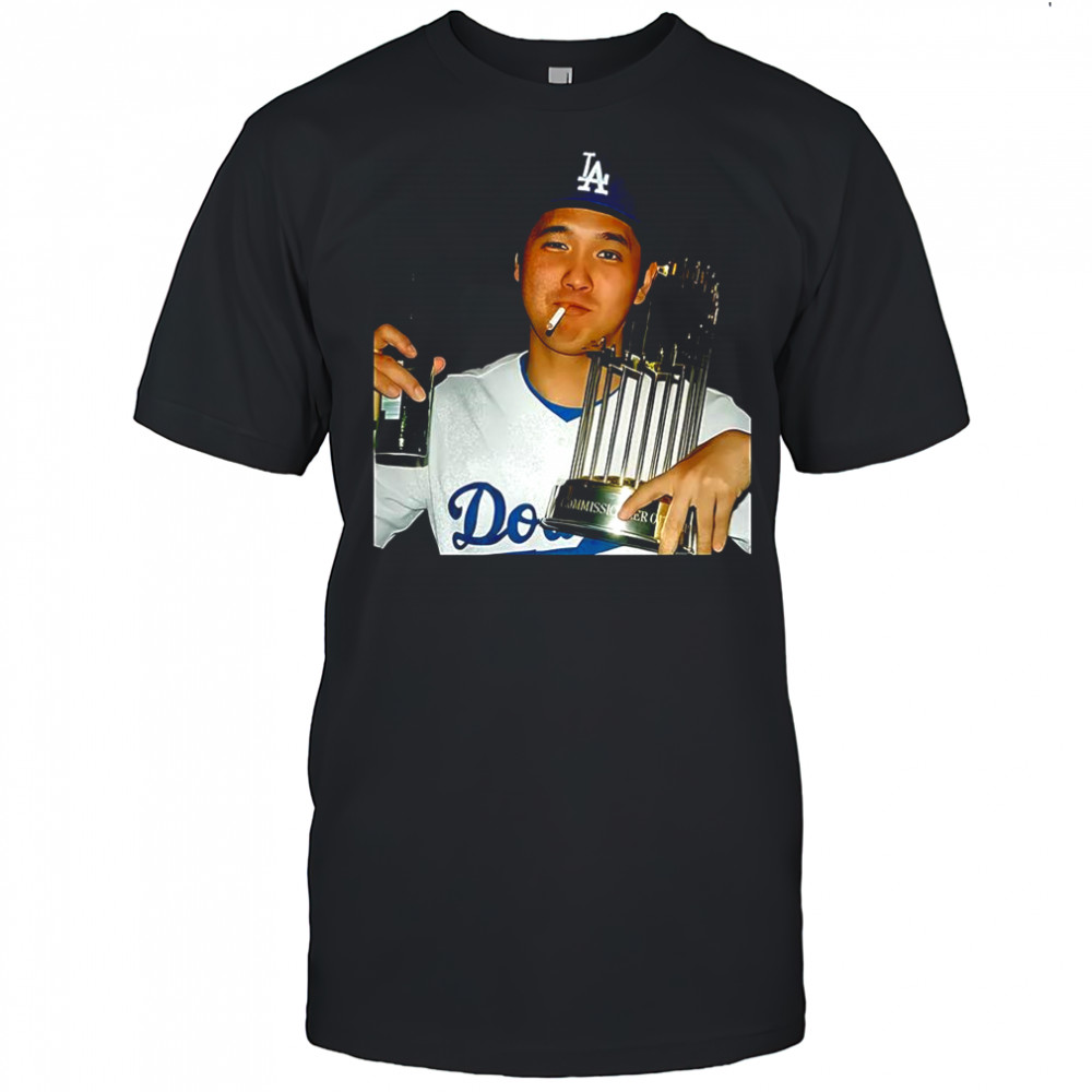 Shohei Ohtani Los Angeles Dodgers World Series Champions 2025 celebration smoking shirt