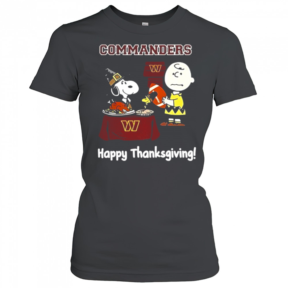 Snoopy and Charlie Brown X Washington Commanders football happy Thanksgiving shirt