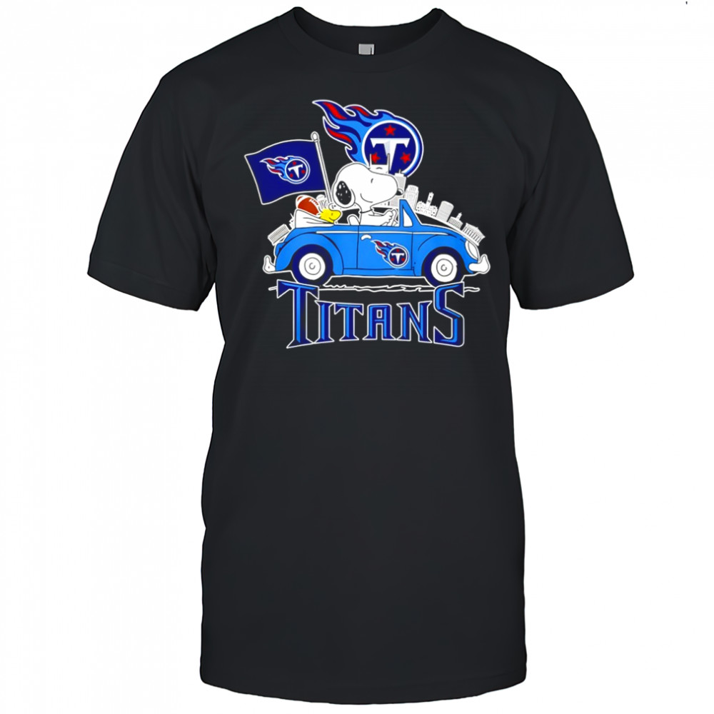 Tennessee Titans x Snoopy and Woodstock drive car shirt