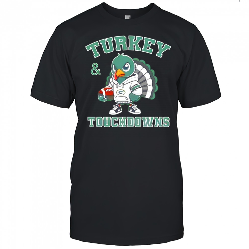 Turkey & Touchdowns Green Bay Packers Thanksgiving shirt