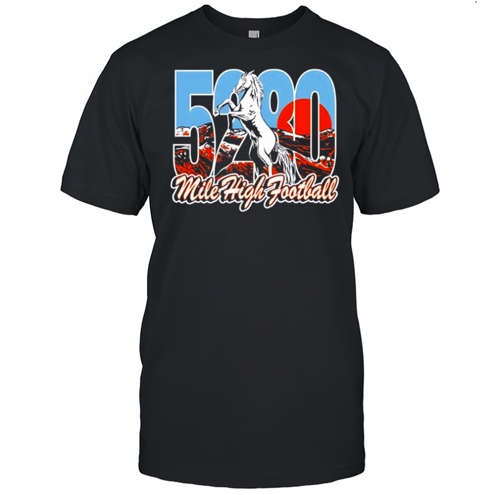 5280 Mile High Blaze Football T-shirt