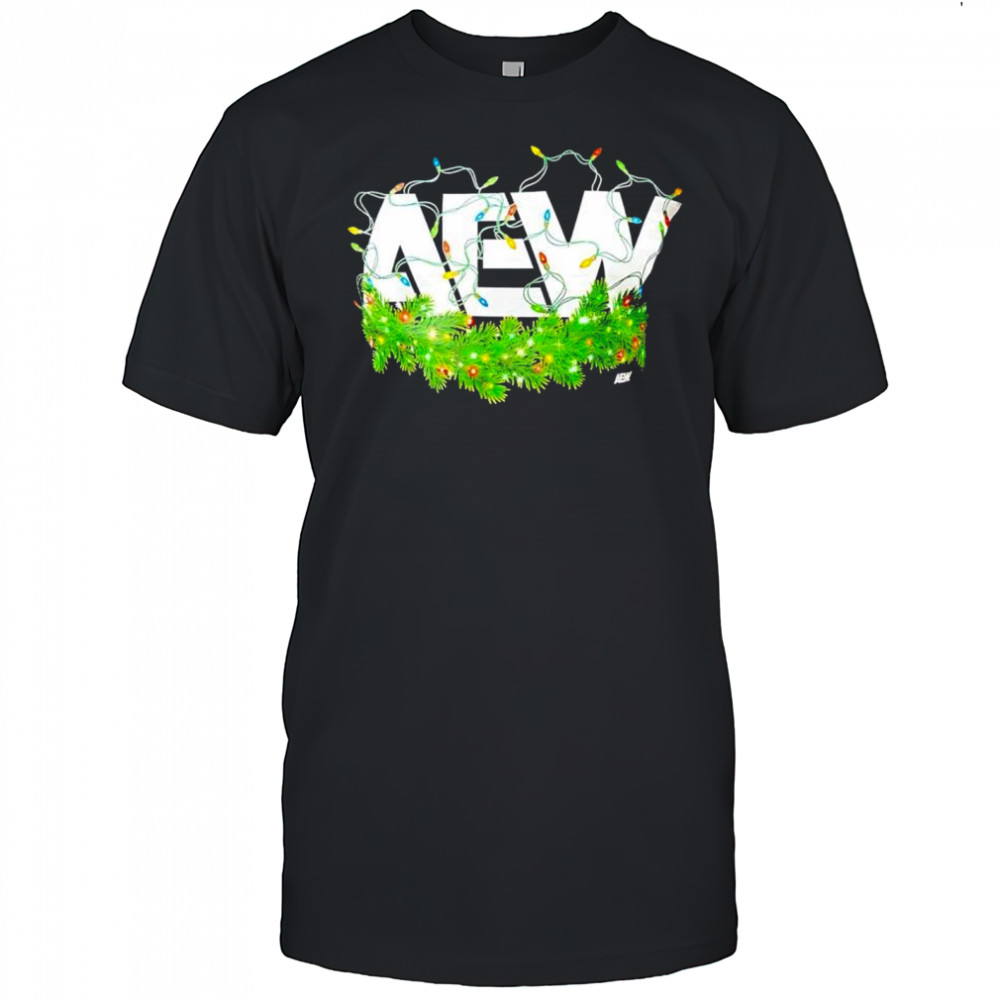 AEW decorated Christmas lights graphic shirt