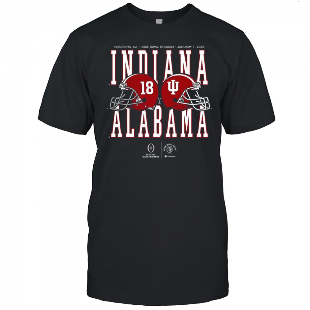 Alabama Crimson Tide vs Indiana Hoosiers NCAA Rose Bowl Game 2026 matchup Rose Bowl stadium shirt