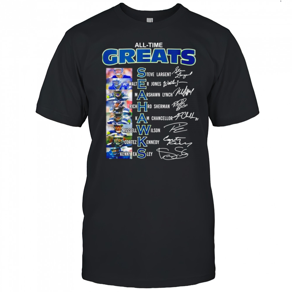 All-time greats of the Seattle Seahawks NFL team Signatures Shirt