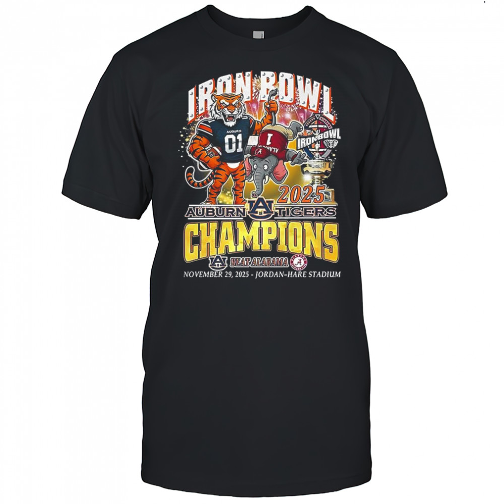 Auburn Tigers beat Alabama Crimson Tide NCAA Iron Bowl Champions 2025 mascot shirt
