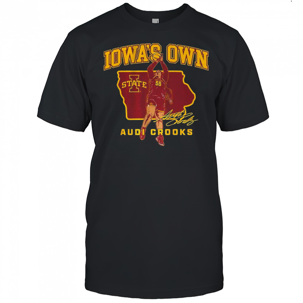Audi Crooks Iowa State Cyclones basketball state outline star signature shirt