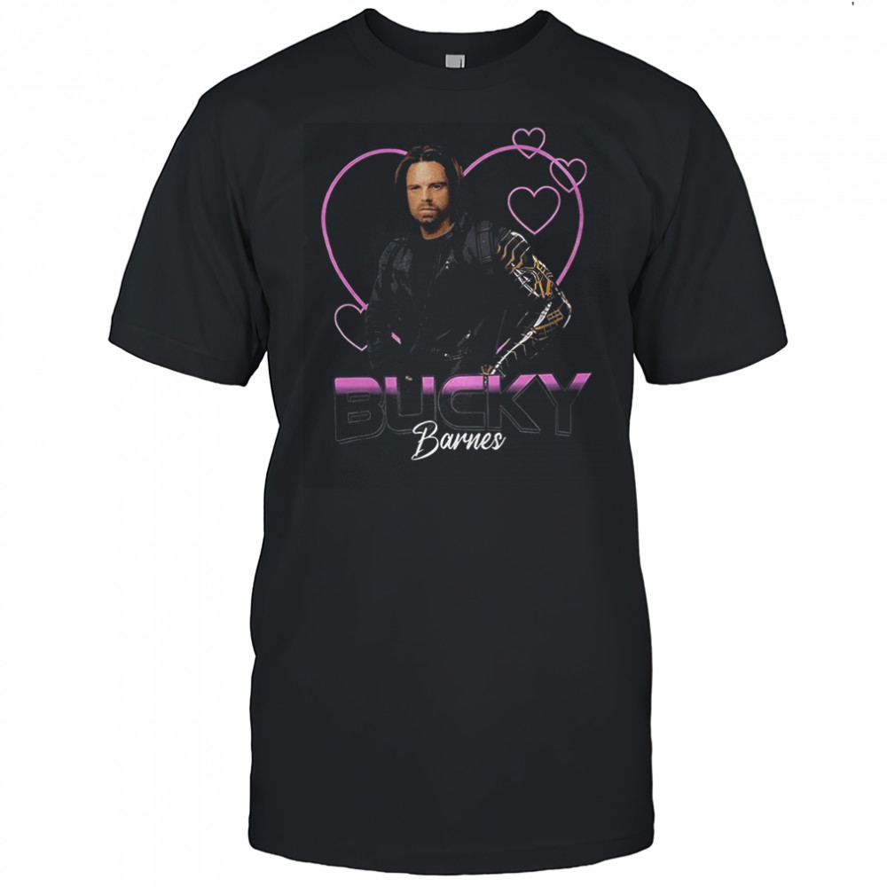 Bucky Barnes hearts graphic shirt