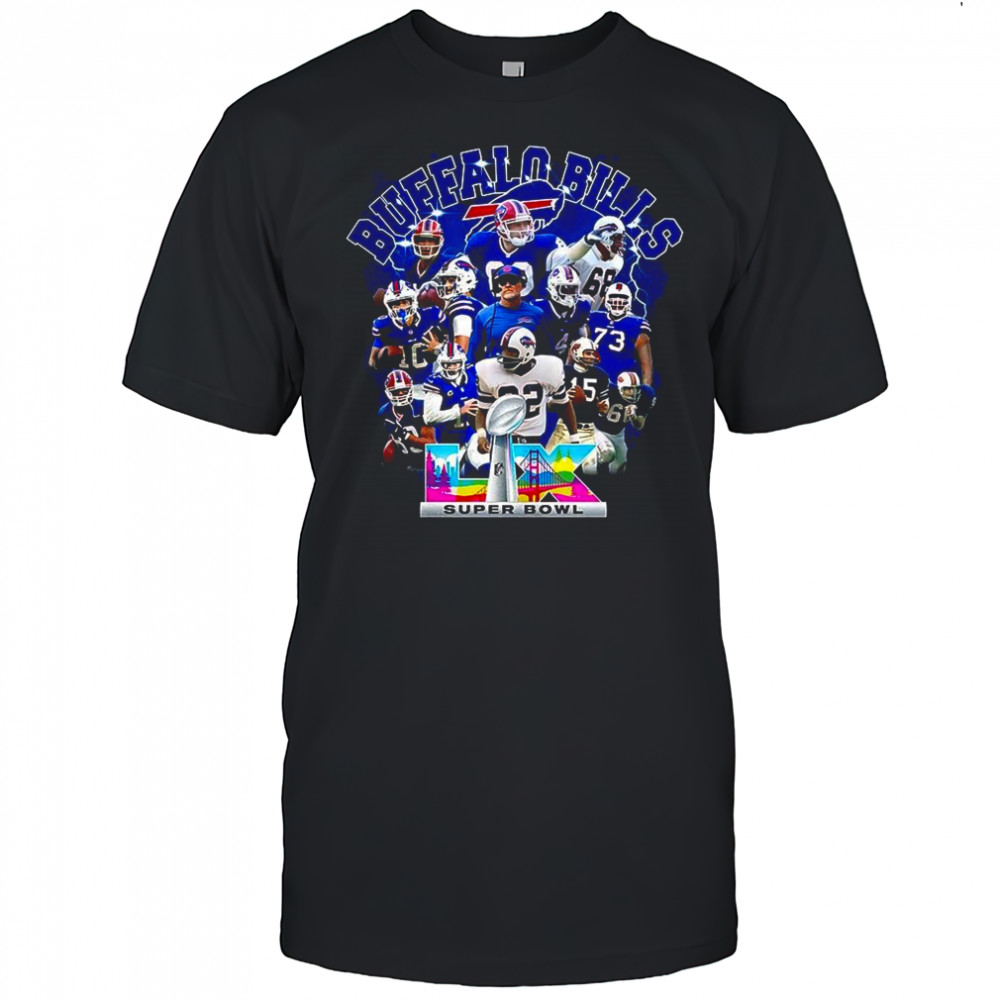 Buffalo Bills football Super Bowl AFL 2025 player collage shirt