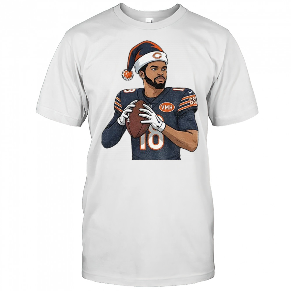 Caleb Williams Chicago Bears posing Football NFL 2025 Christmas shirt
