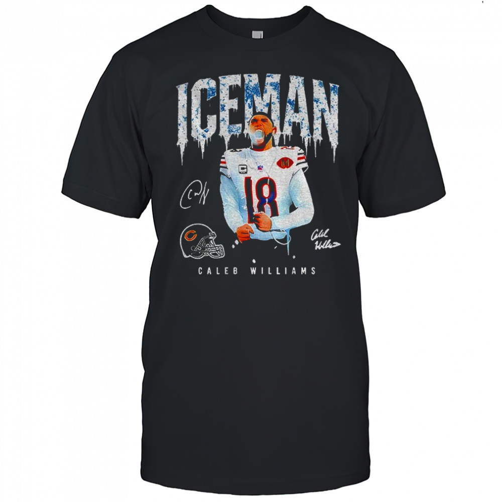Caleb Williams Iceman 18 scream Chicago Bears Football 2025 signature shirt