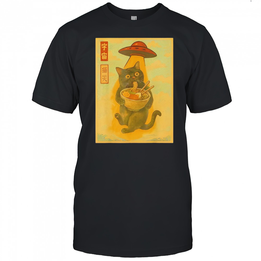 Cat Ramen UFO Japanese Anime shirt