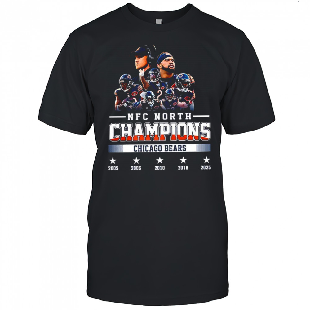 Chicago Bears 2025 NFC North Division Champions player collage shirt
