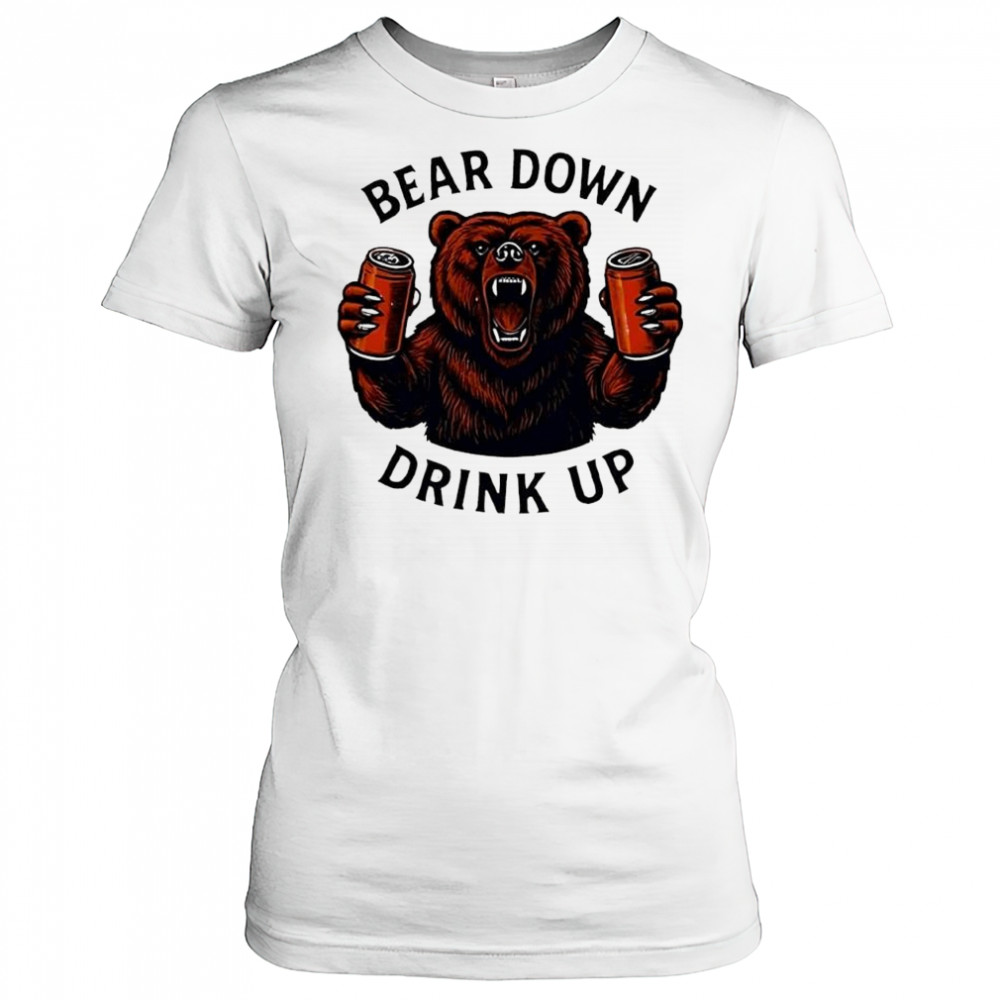 Chicago Bears football grumpy bear down drink up shirt