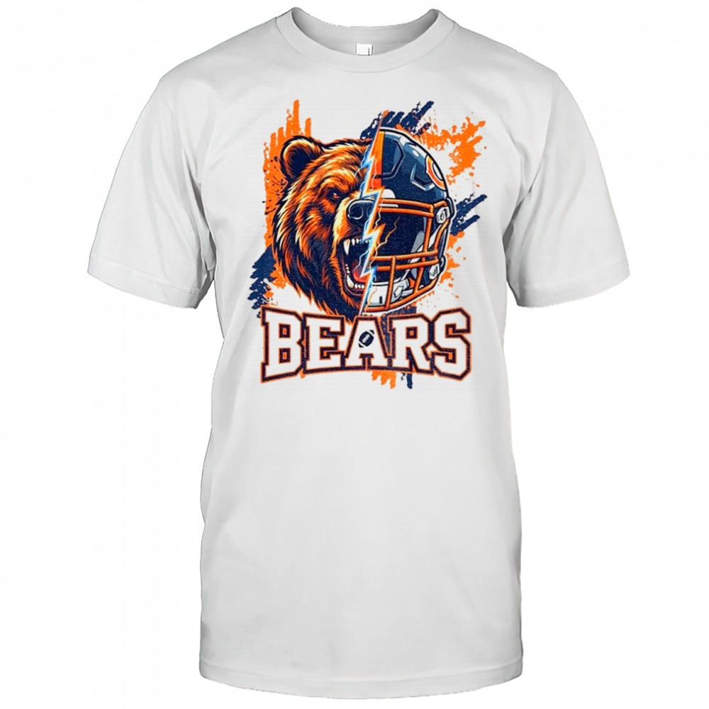 Chicago Bears Football helmet x mascot Grizzly Mascot Splatter shirt