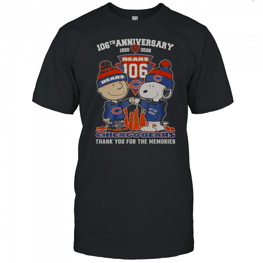 Chicago Bears Outfit With Snoopy And Charlie Brown 106th Anniversary 1920 2026 T-Shirt