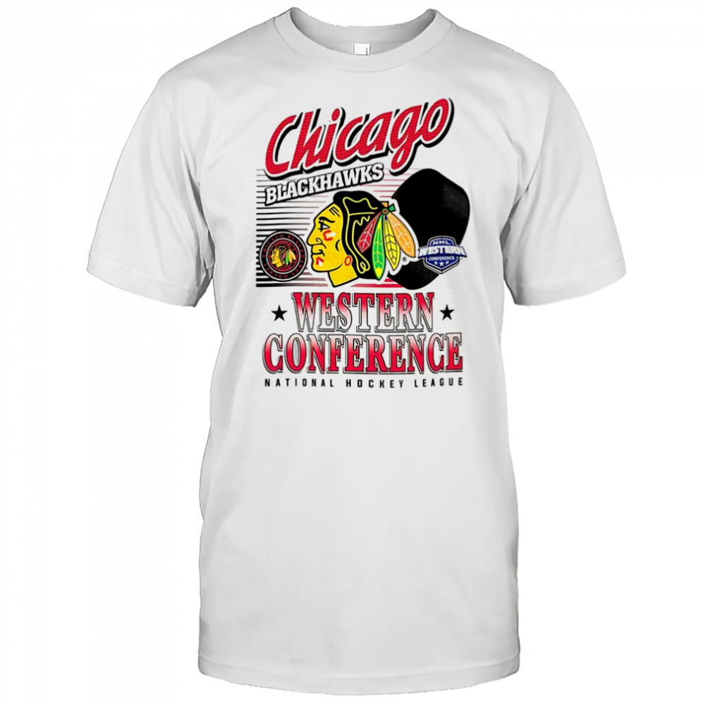 Chicago Blackhawks NHL Wastern Conference logo and ball shirt