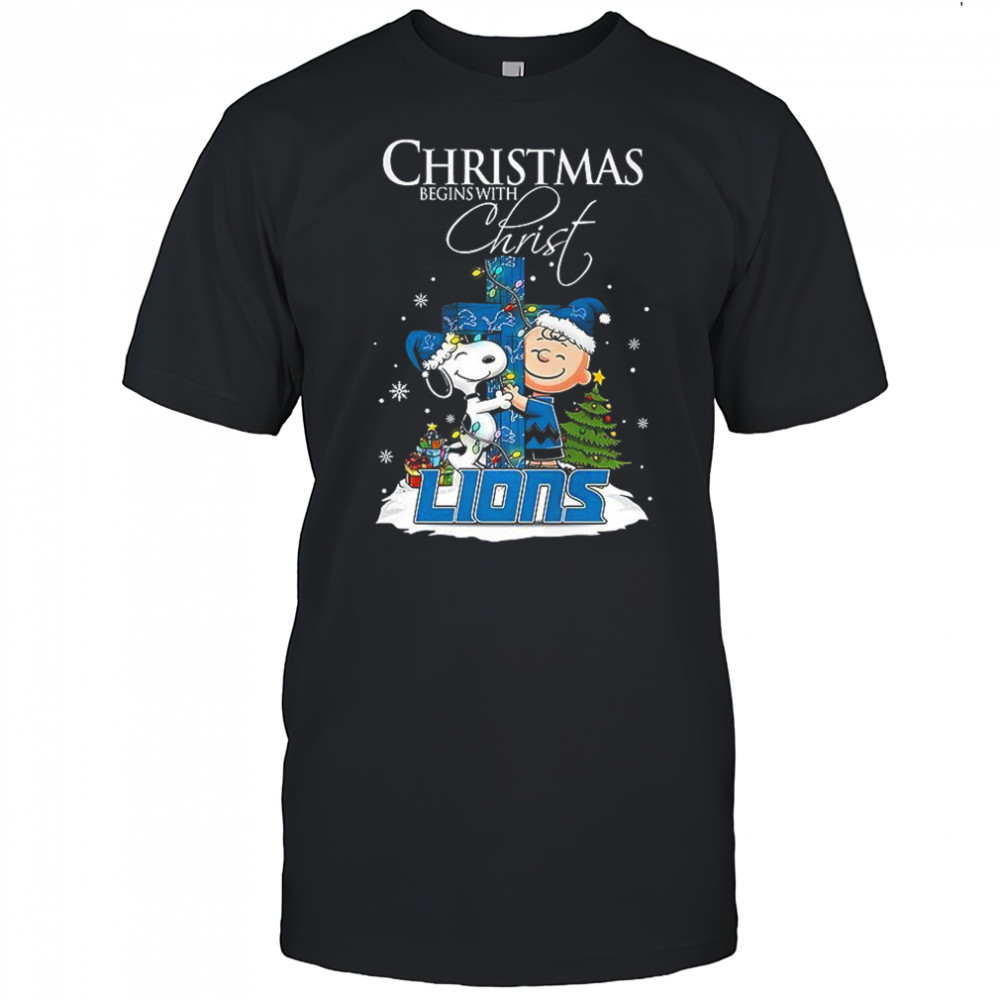 Christmas begins with Christ Detroit Lions shirt