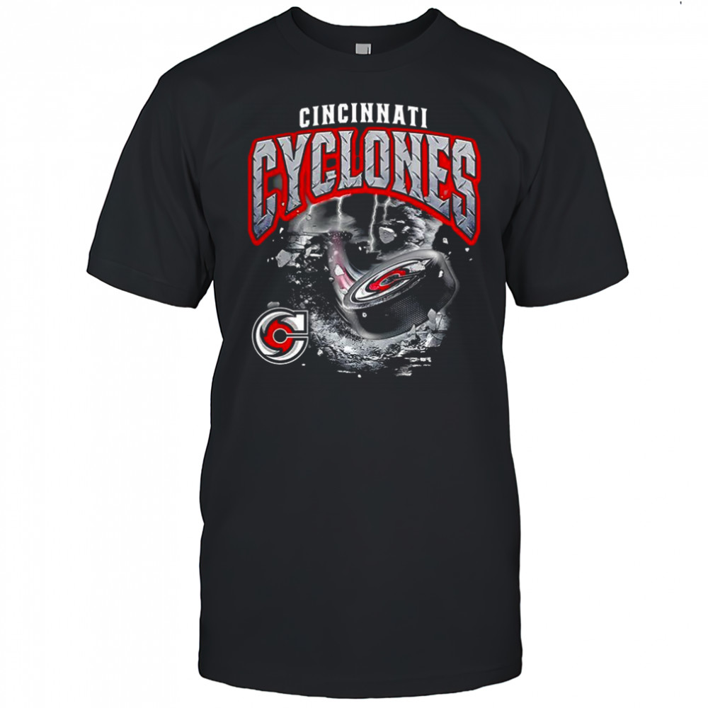 Cincinnati Cyclones ice hockey storm warning ball logo shirt