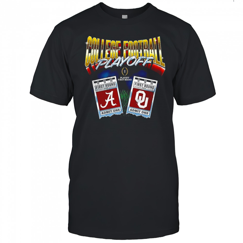 College Football Playoff First round Oklahoma Sooners vs Alabama Crimson Tide NCAA Matchup ticket shirt
