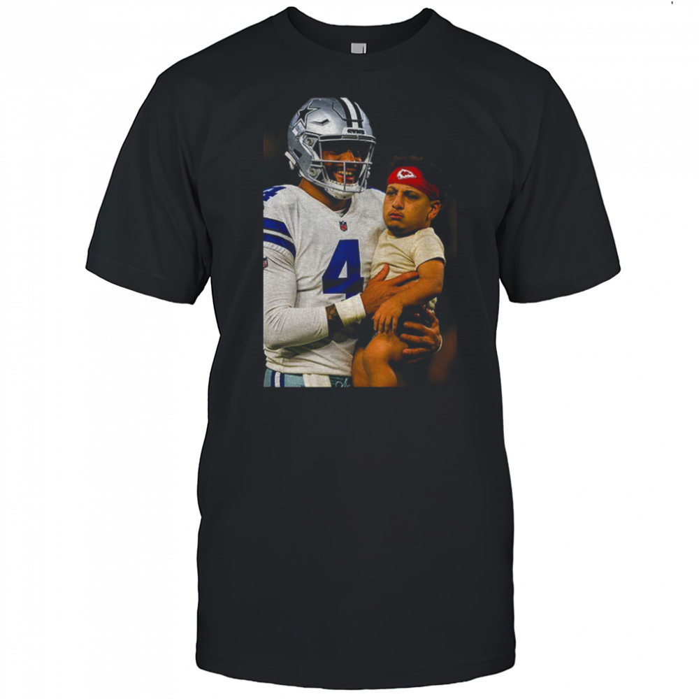 Dak Prescott Dallas Cowboys carry Patrick Mahomes Baby Kansas City Chiefs NFL Football meme shirt