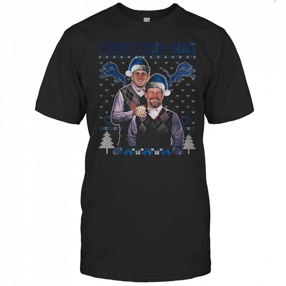 Dan Campbell Jared Goff Merry Grit-Mas Detroit Lions Christmas shirt