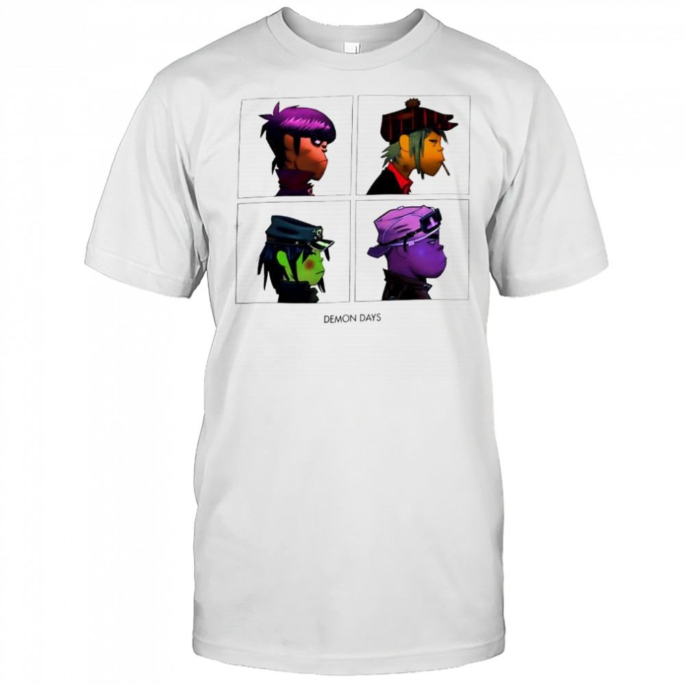 Demon Days Gorillaz band four animated members graphic shirt
