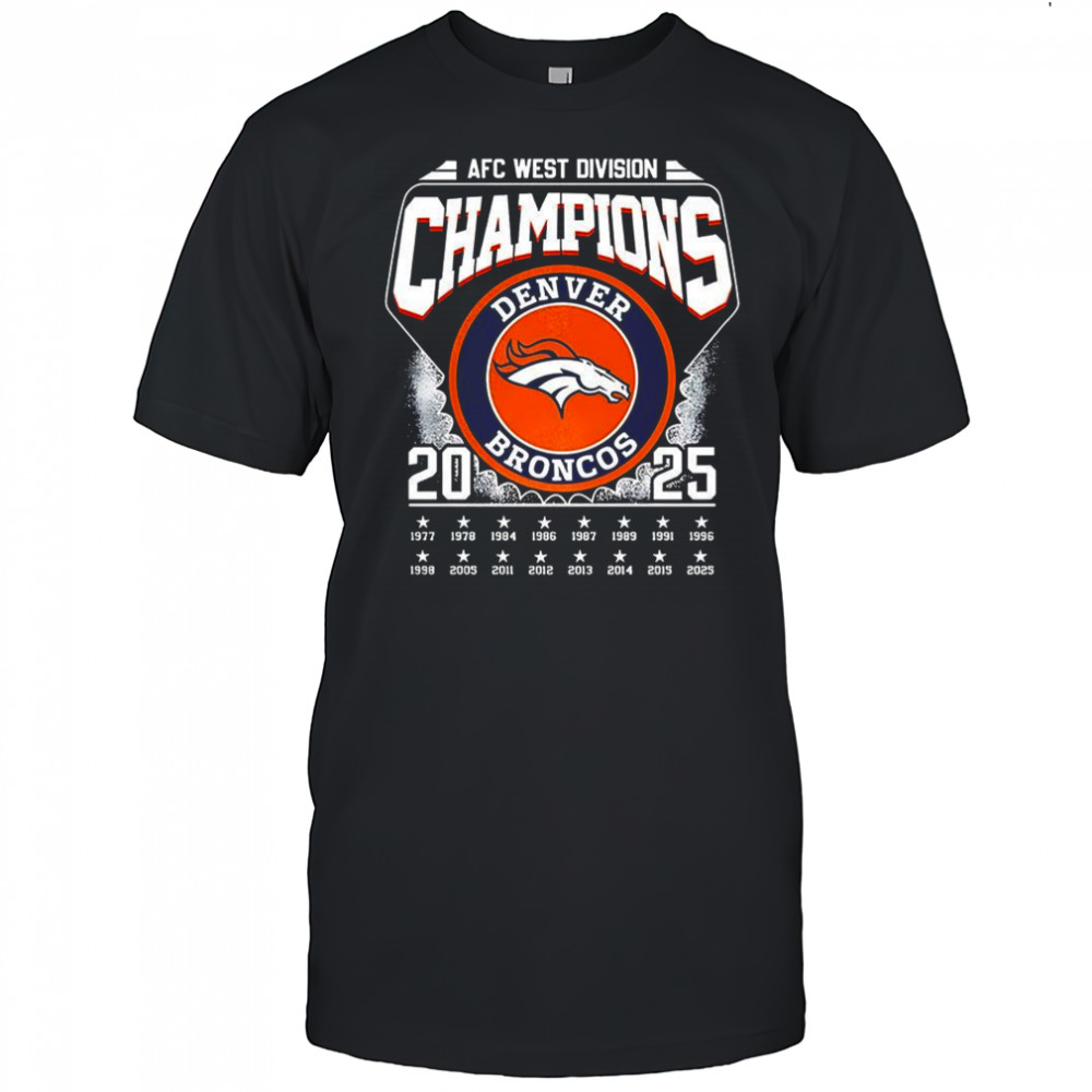 Denver Broncos AFC West Division Champions 2025 logo shirt