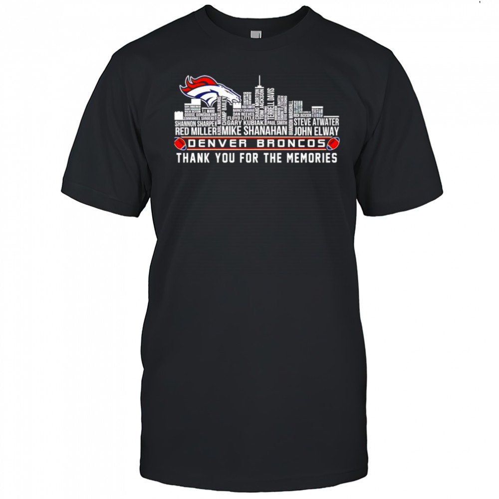 Denver Broncos skyline of player names shirt