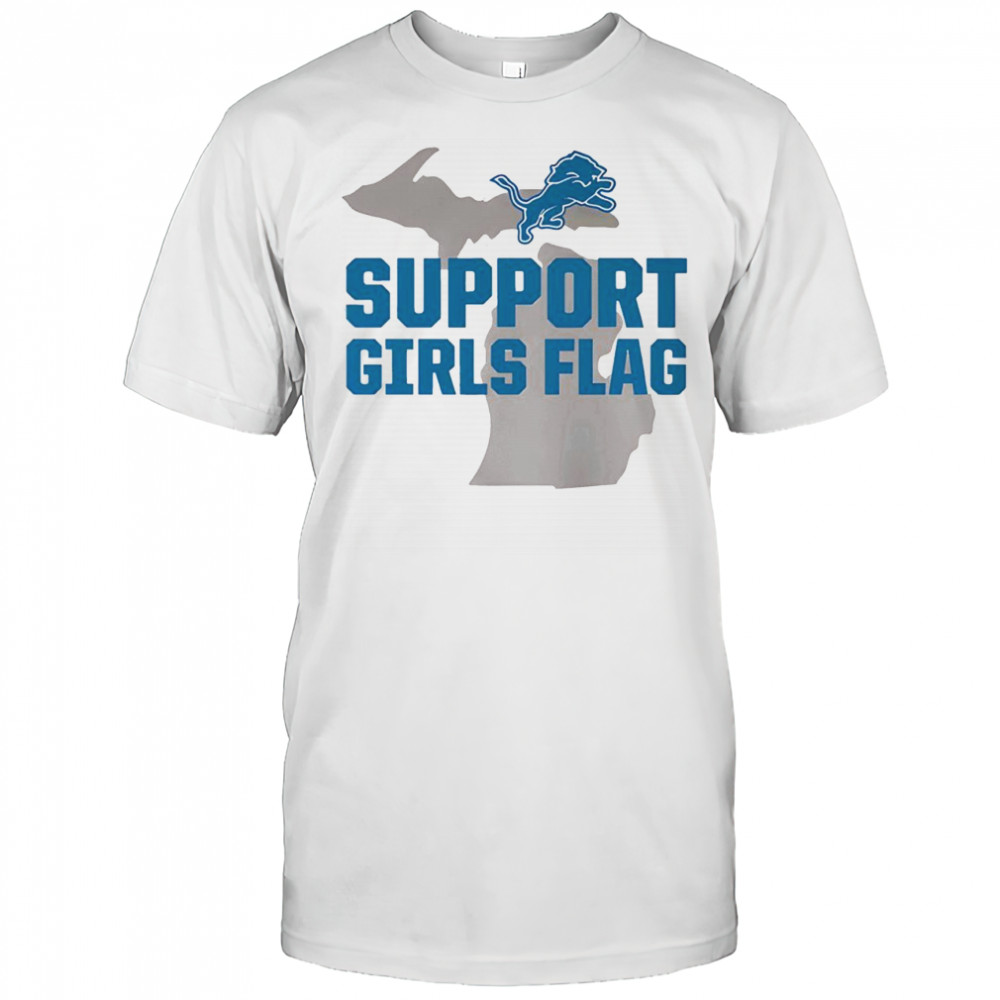 Detroit Football Support Girls Flag Shirt