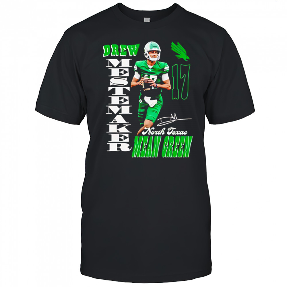Drew Mestemaker North Texas Mean Green football signature shirt