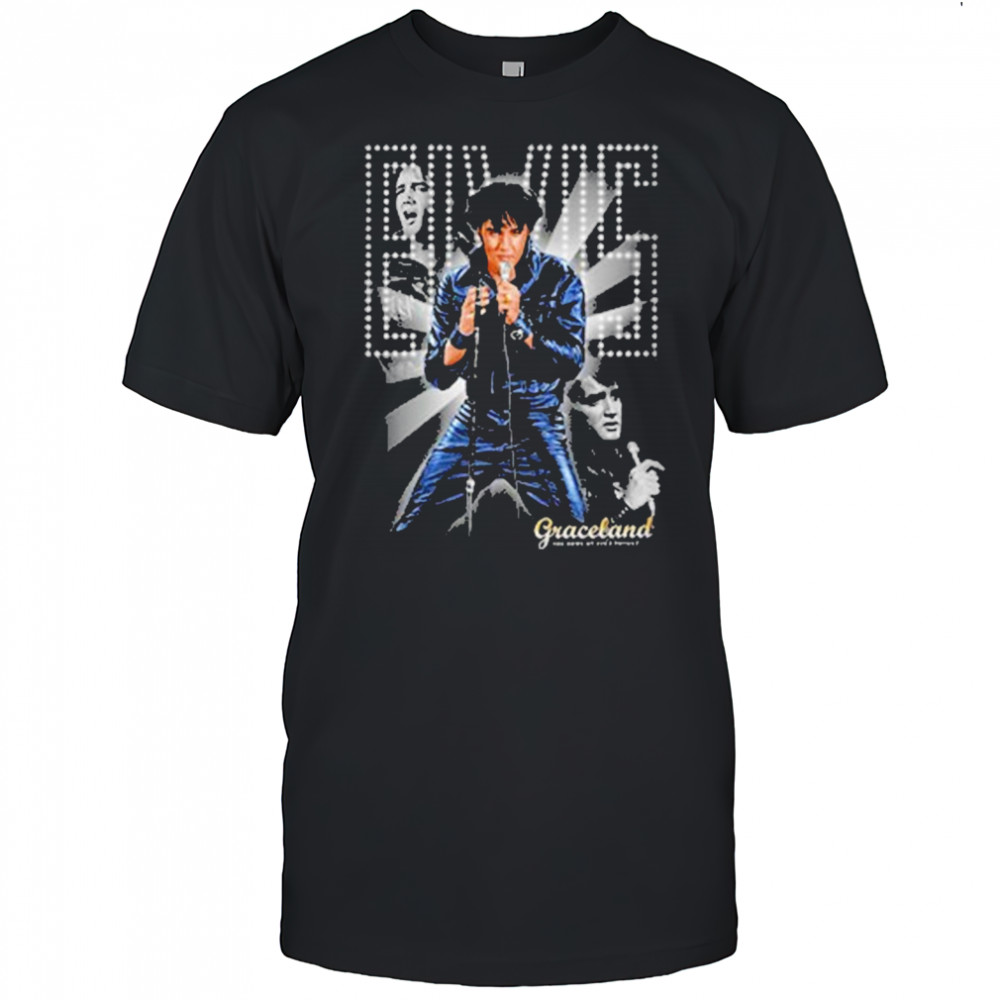 Elvis Presley Graceland 68 Special Leather Collage T-shirt