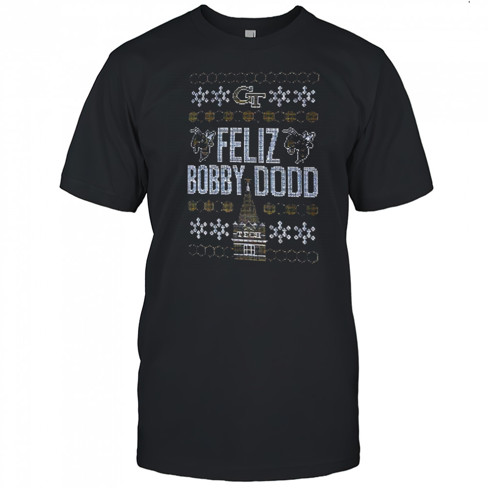 Feliz bobby dodd Georgia Tech Yellow Jackets Ugly Christmas shirt