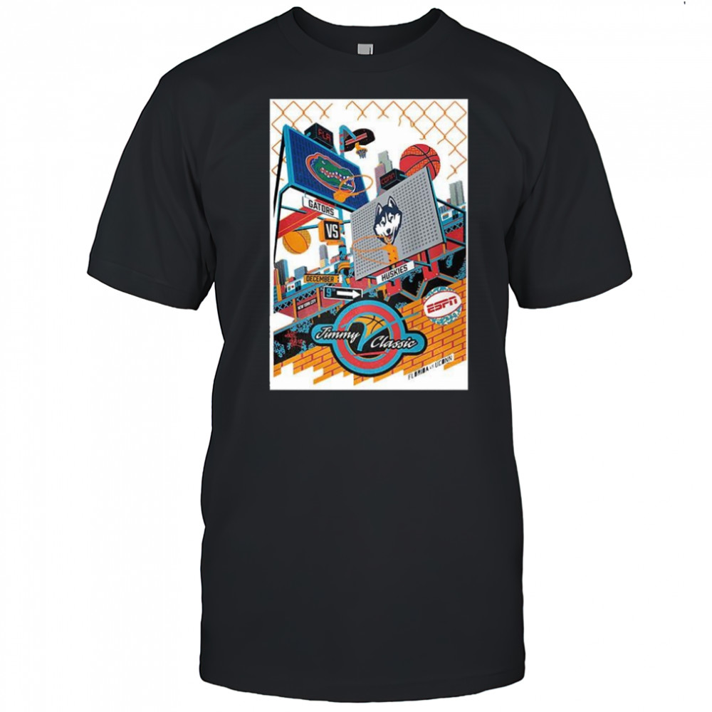 Florida Gators vs UConn Huskies matchup Jimmy V classic basketball New York city 2025 shirt