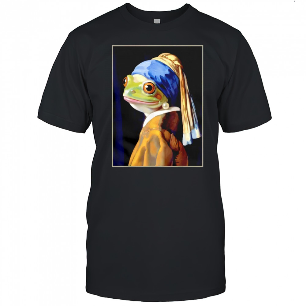 Frog Vermeer’s Girl with a Pearl Earring Parody Meme Shirt