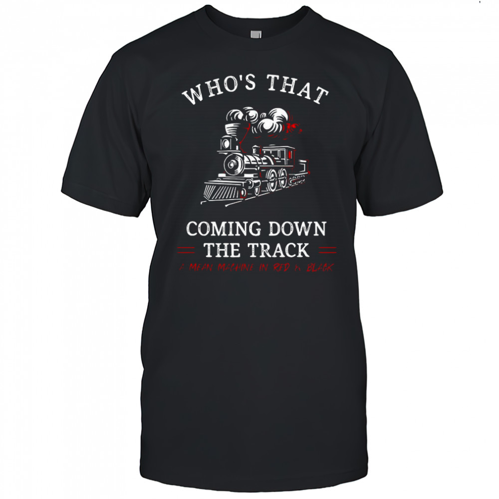 Georgia Bulldog football who’s that coming down the track a mean machine in red and black vintage shirt