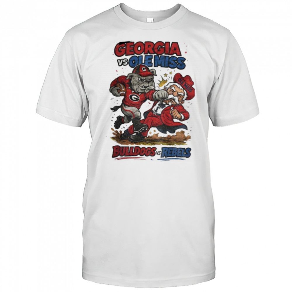 Georgia Bulldogs vs. Ole Miss Rebels Retro Rivalries Football Artwork CFP shirt