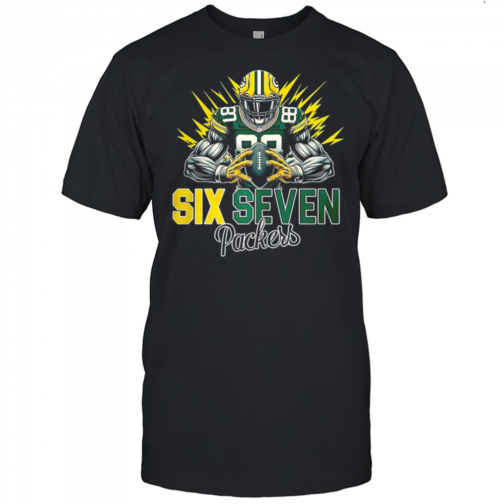 Green Bay Packers football six seven graphic shirt