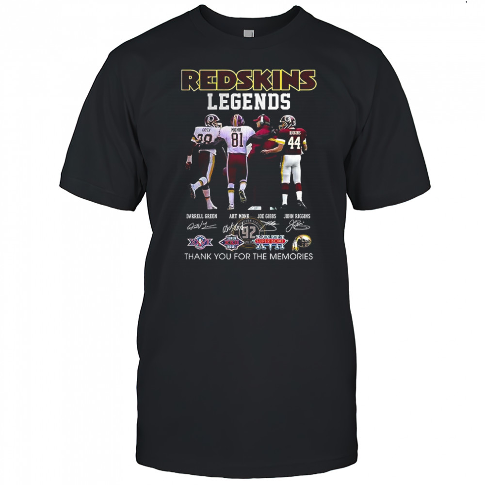 Green Monx Gibbs Riggins Washington Redskins football Legends thank you for the memories shirt